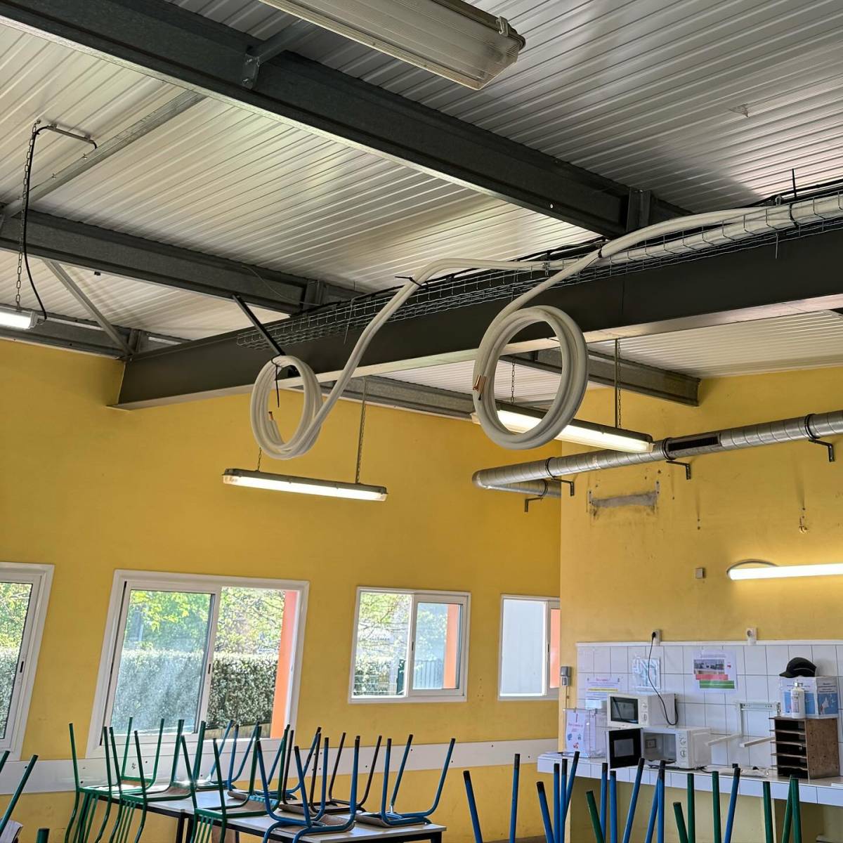 Chantier de climatisation VRV en rénovation de bureaux